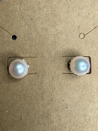 Akoya Cultured Pearl Stud Earrings 6.85mm - NewLifeJewelryVault