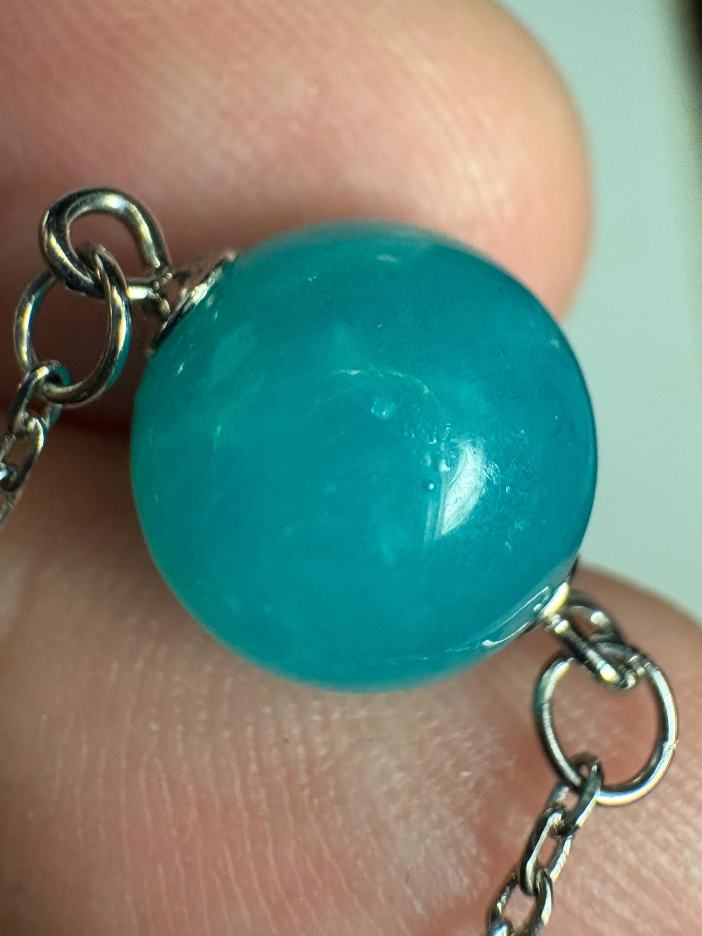 Fine Untreated Russian Amazonite Bead Necklace in Sterling Silver Choice 17" or 19" - NewLifeJewelryVault