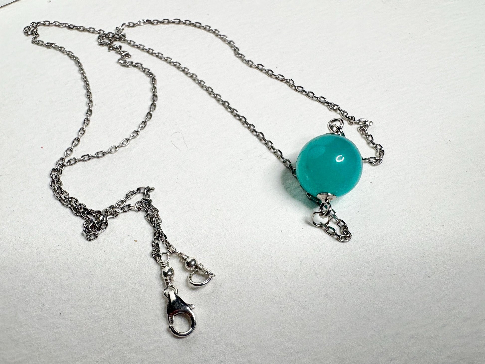 Fine Untreated Russian Amazonite Bead Necklace in Sterling Silver Choice 17" or 19" - NewLifeJewelryVault