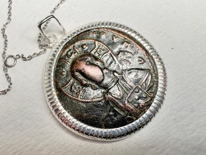 Ancient Follis Anonymous Byzantine Bronze Coin of Christ in Sterling Silver 20" - NewLifeJewelryVault