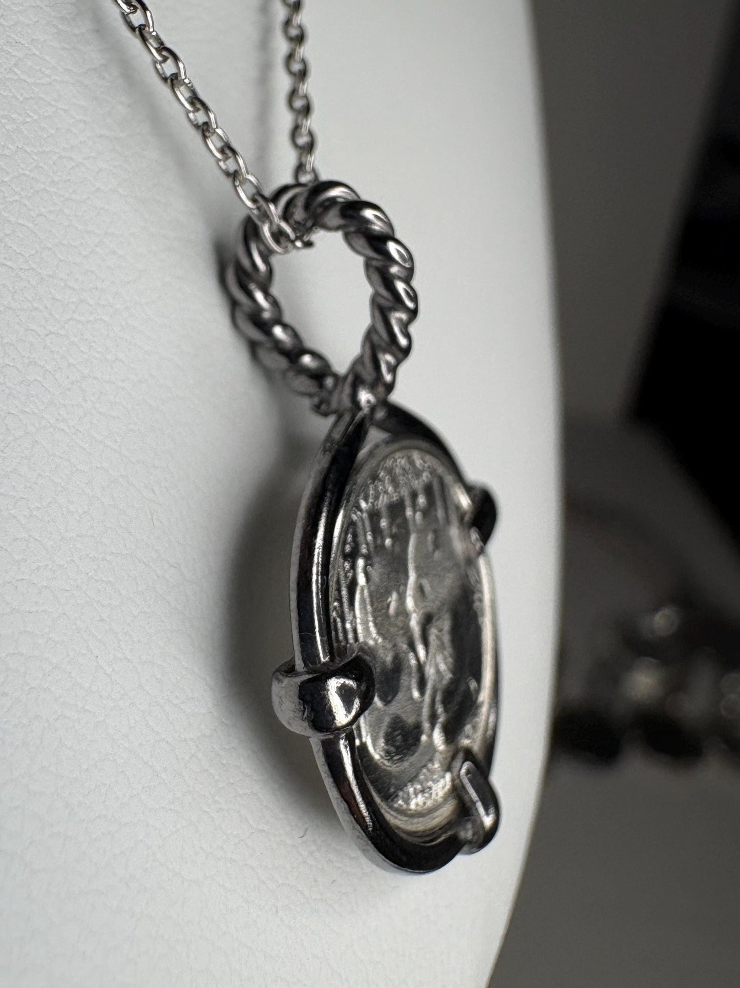 Panda Coin Bullion 999 Fine Silver Twist Bail Pendant Necklace in Sterling Silver 20" - NewLifeJewelryVault