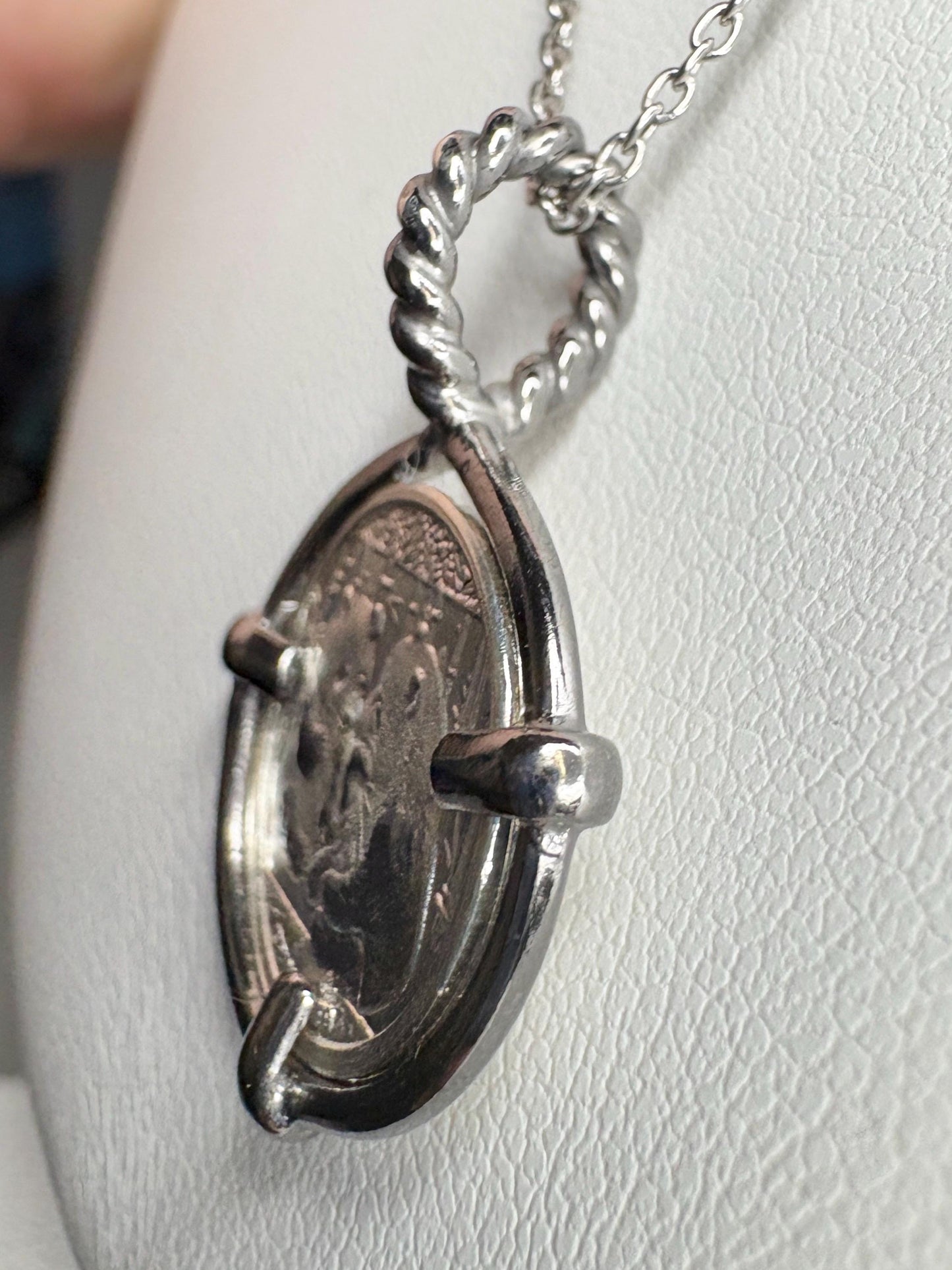 Panda Coin Bullion 999 Fine Silver Twist Bail Pendant Necklace in Sterling Silver 20" - NewLifeJewelryVault