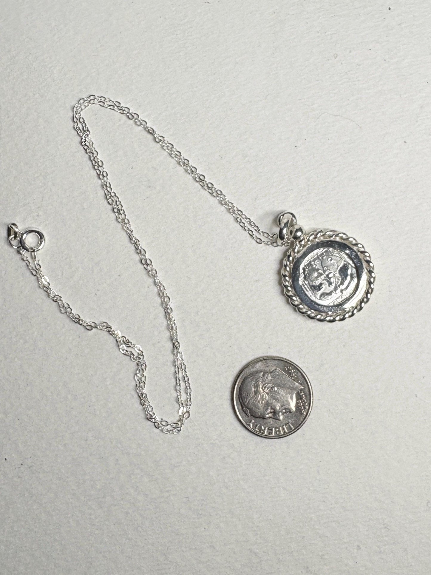 Panda Coin Bullion 999 Fine Silver Rope Pendant Necklace in Sterling Silver 18" - NewLifeJewelryVault