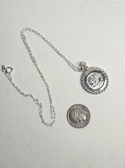 Panda Coin Bullion 999 Fine Silver Rope Pendant Necklace in Sterling Silver 18" - NewLifeJewelryVault
