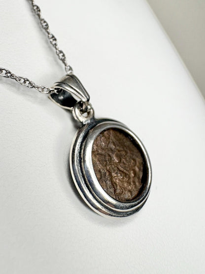 Widow's Mite Bezel Coin Pendant Necklace Sterling Silver 18" - NewLifeJewelryVault