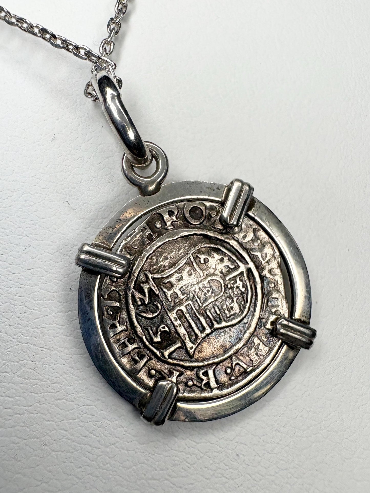 Hungarian Silver Denar Coin 1563 of Mary and Jesus Pendant Necklace with COA in Sterling Silver 20" - NewLifeJewelryVault