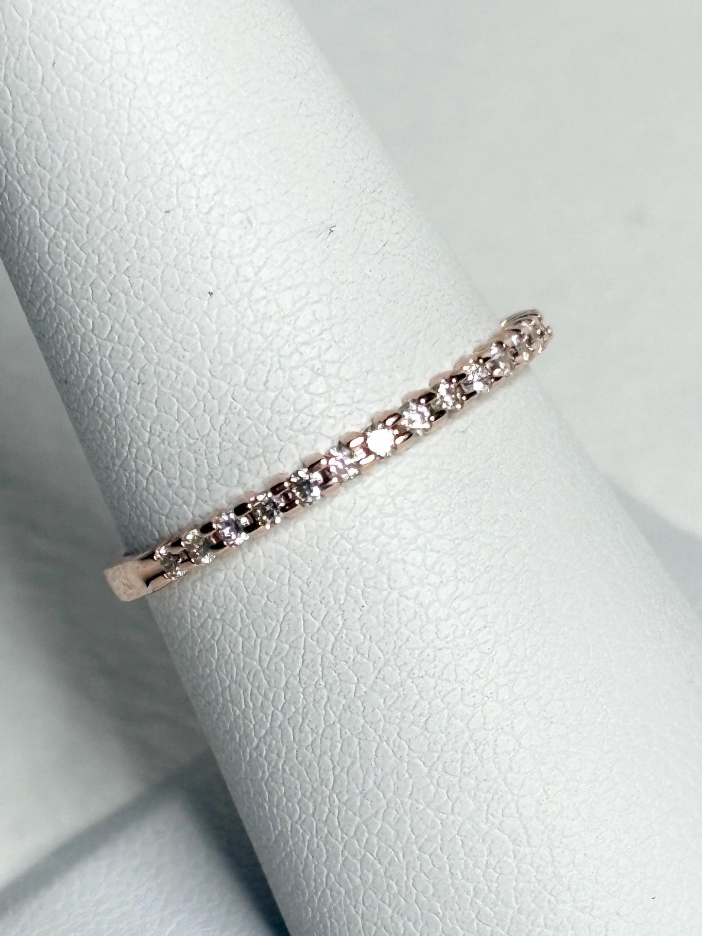 Diamond Band Ring Solid 14k Rose Gold .20ctw size 7.5 - NewLifeJewelryVault