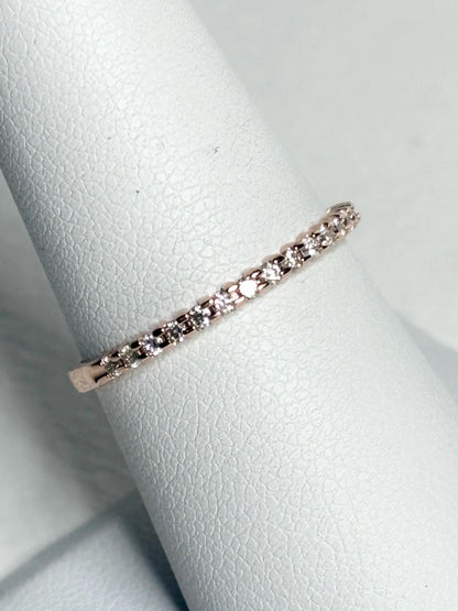 Diamond Band Ring Solid 14k Rose Gold .20ctw size 7.5 - NewLifeJewelryVault