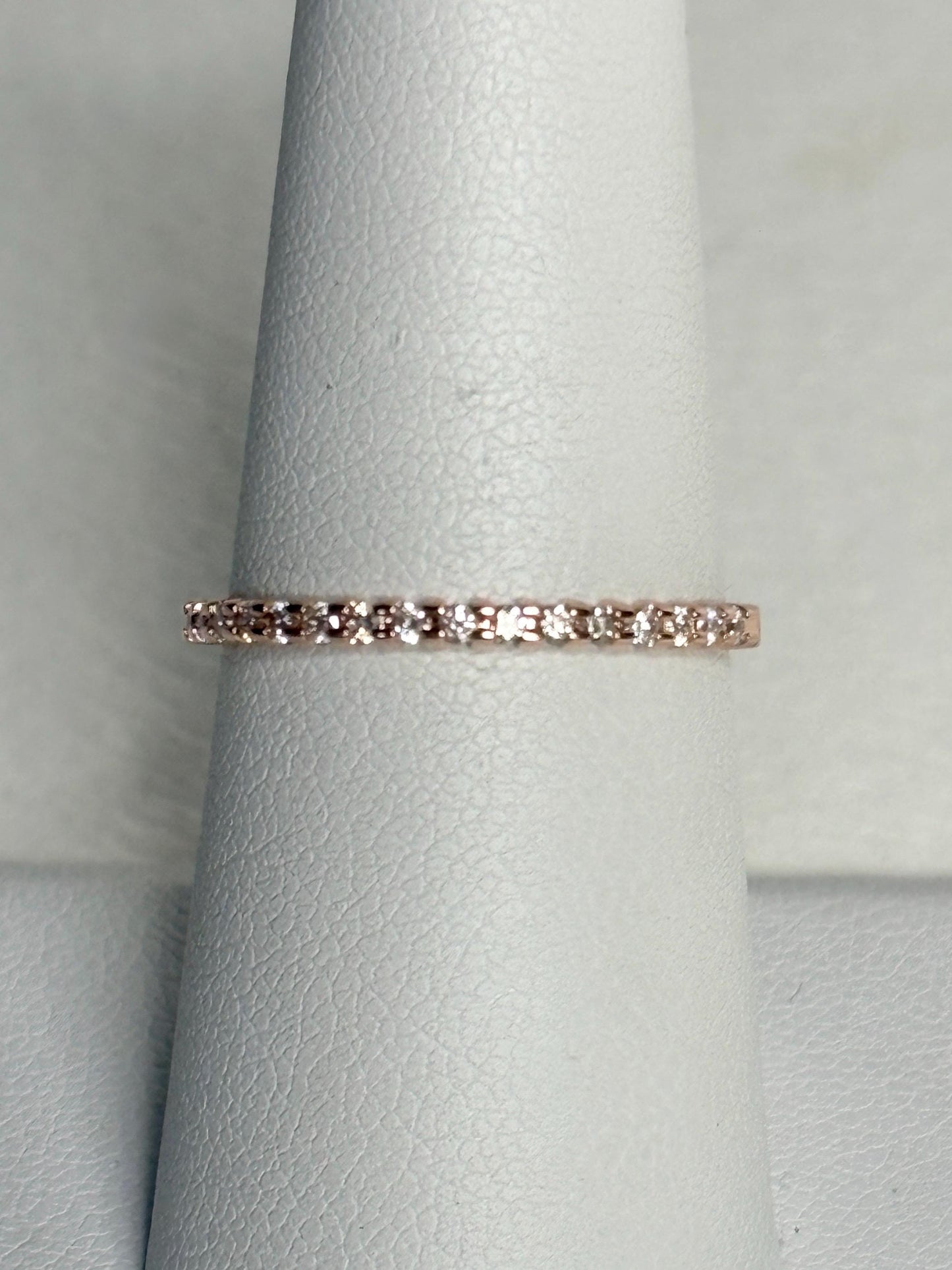 Diamond Band Ring Solid 14k Rose Gold .20ctw size 7.5 - NewLifeJewelryVault