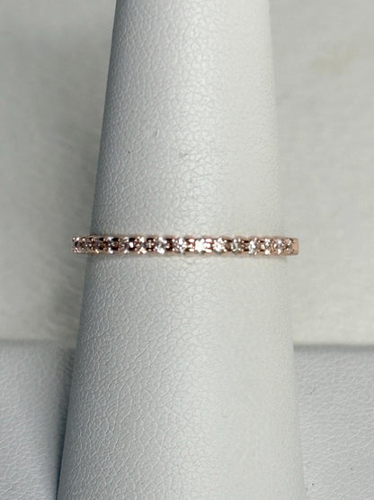 Diamond Band Ring Solid 14k Rose Gold .20ctw size 7.5 - NewLifeJewelryVault