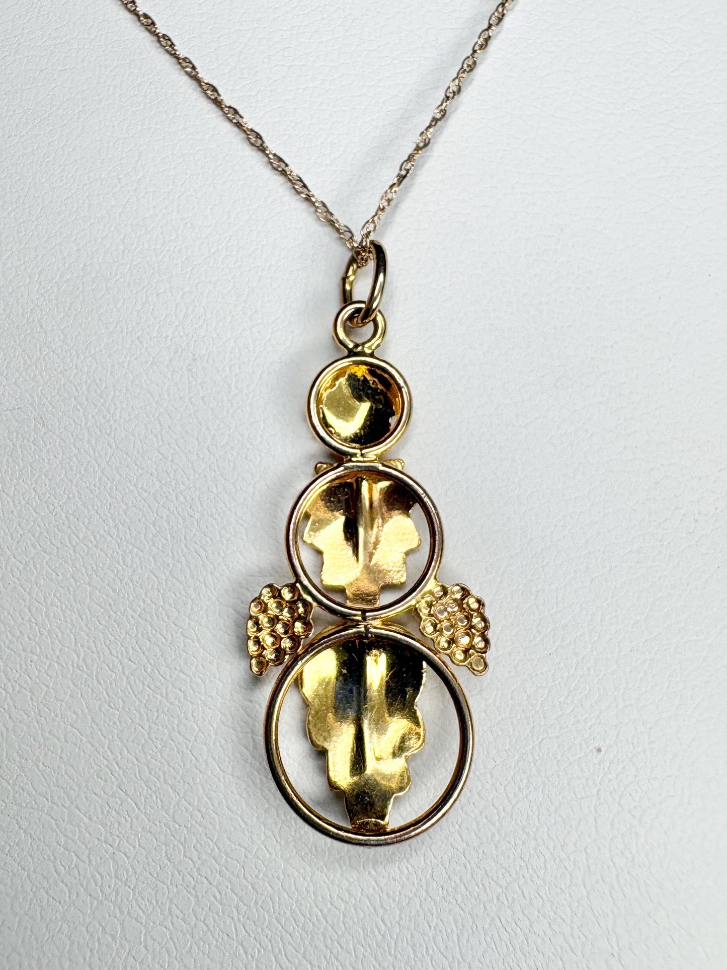 Black Hills Gold 3 Leaf Pendant Necklace Solid 10k Gold 19" - NewLifeJewelryVault