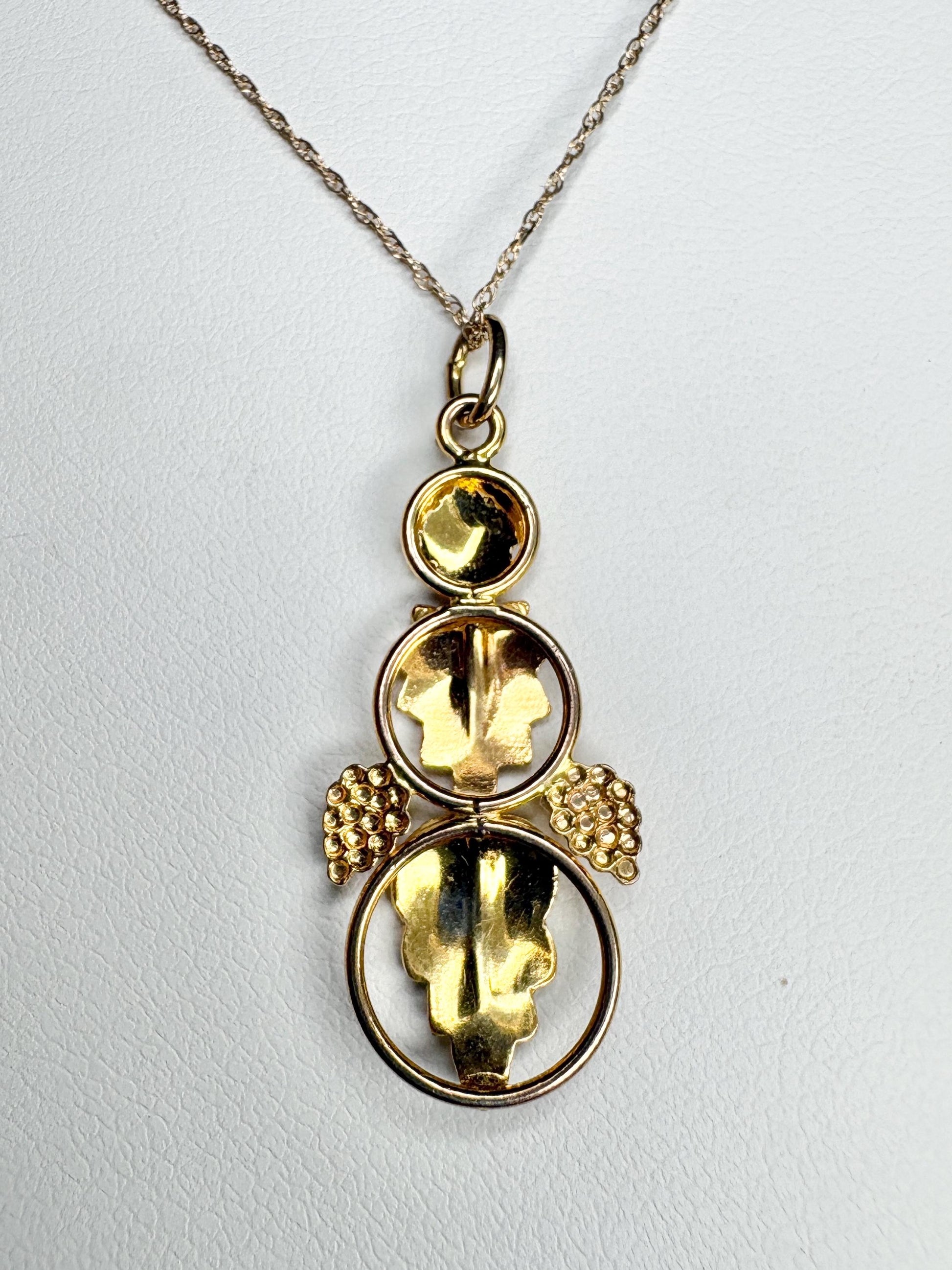 Black Hills Gold 3 Leaf Pendant Necklace Solid 10k Gold 19" - NewLifeJewelryVault