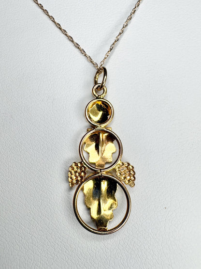 Black Hills Gold 3 Leaf Pendant Necklace Solid 10k Gold 19" - NewLifeJewelryVault