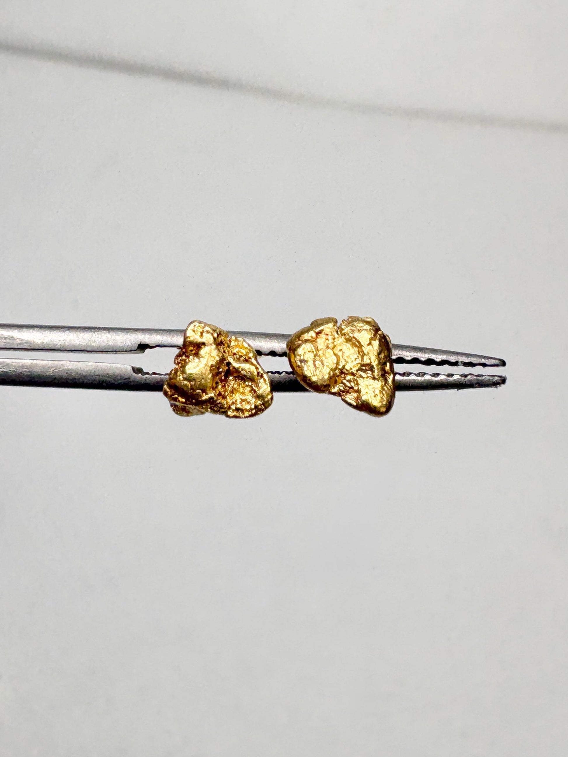 Solid Gold Nugget Stud Earrings Solid 14k Backs - NewLifeJewelryVault