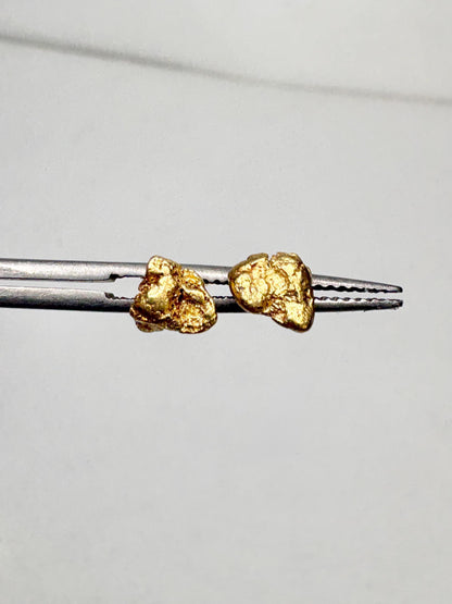 Solid Gold Nugget Stud Earrings Solid 14k Backs - NewLifeJewelryVault