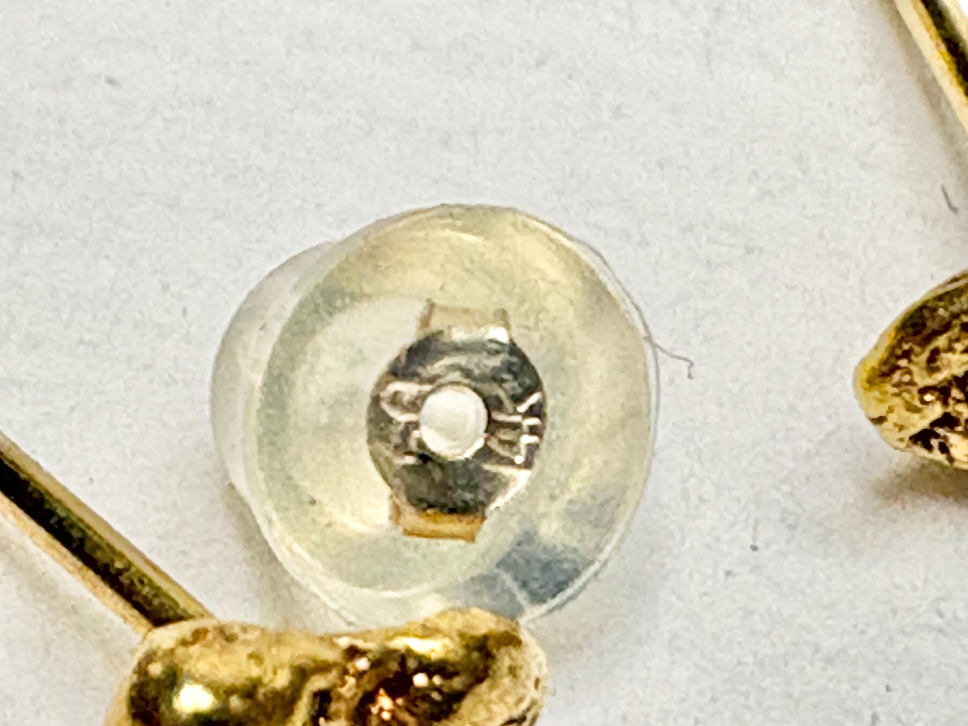 Solid Gold Nugget Stud Earrings Solid 14k Backs - NewLifeJewelryVault