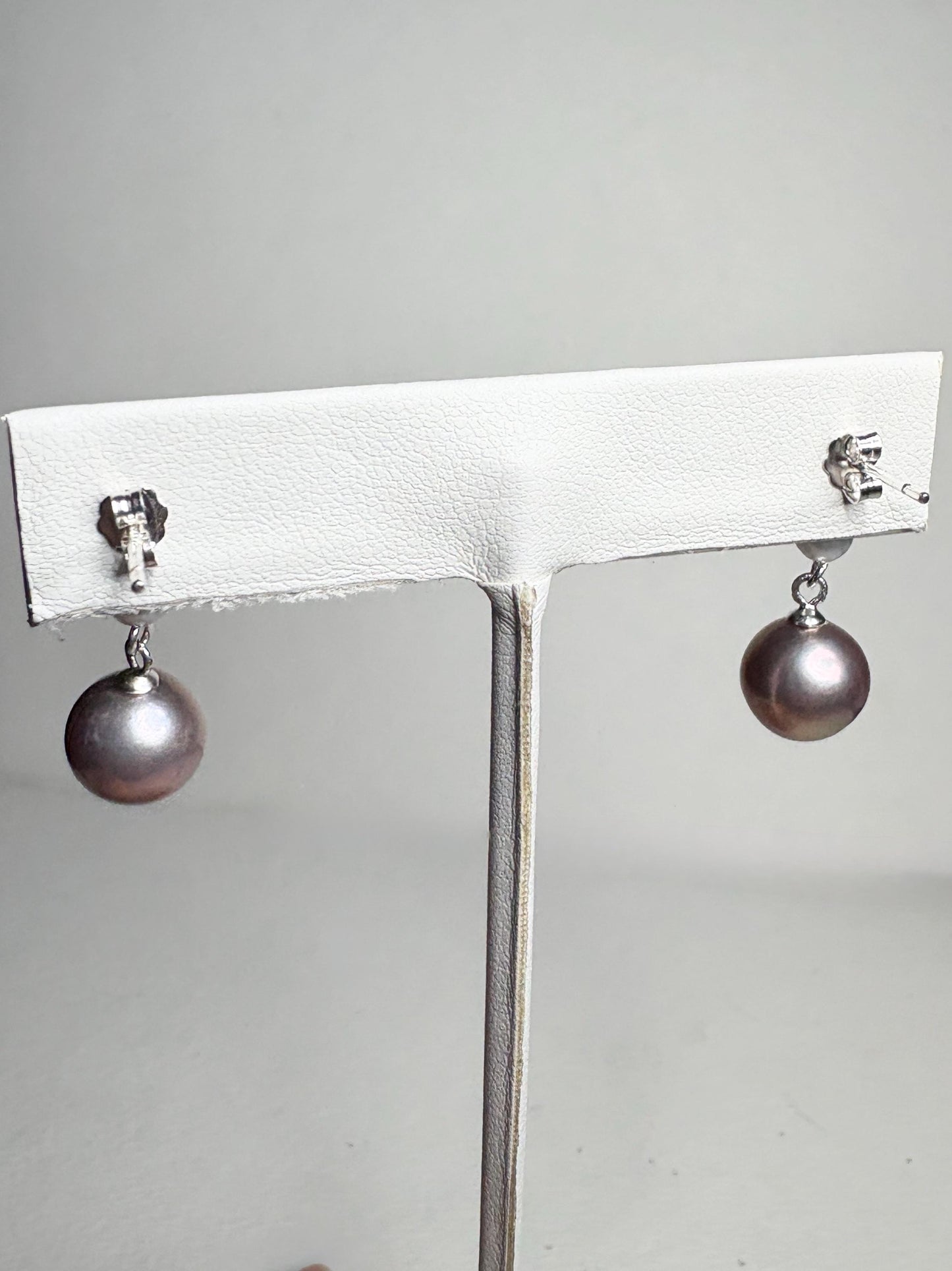 Purple Edison Cultured Pearls with Amethyst and White Pearl Dangle Drop Earrings Sterling Silver - NewLifeJewelryVault