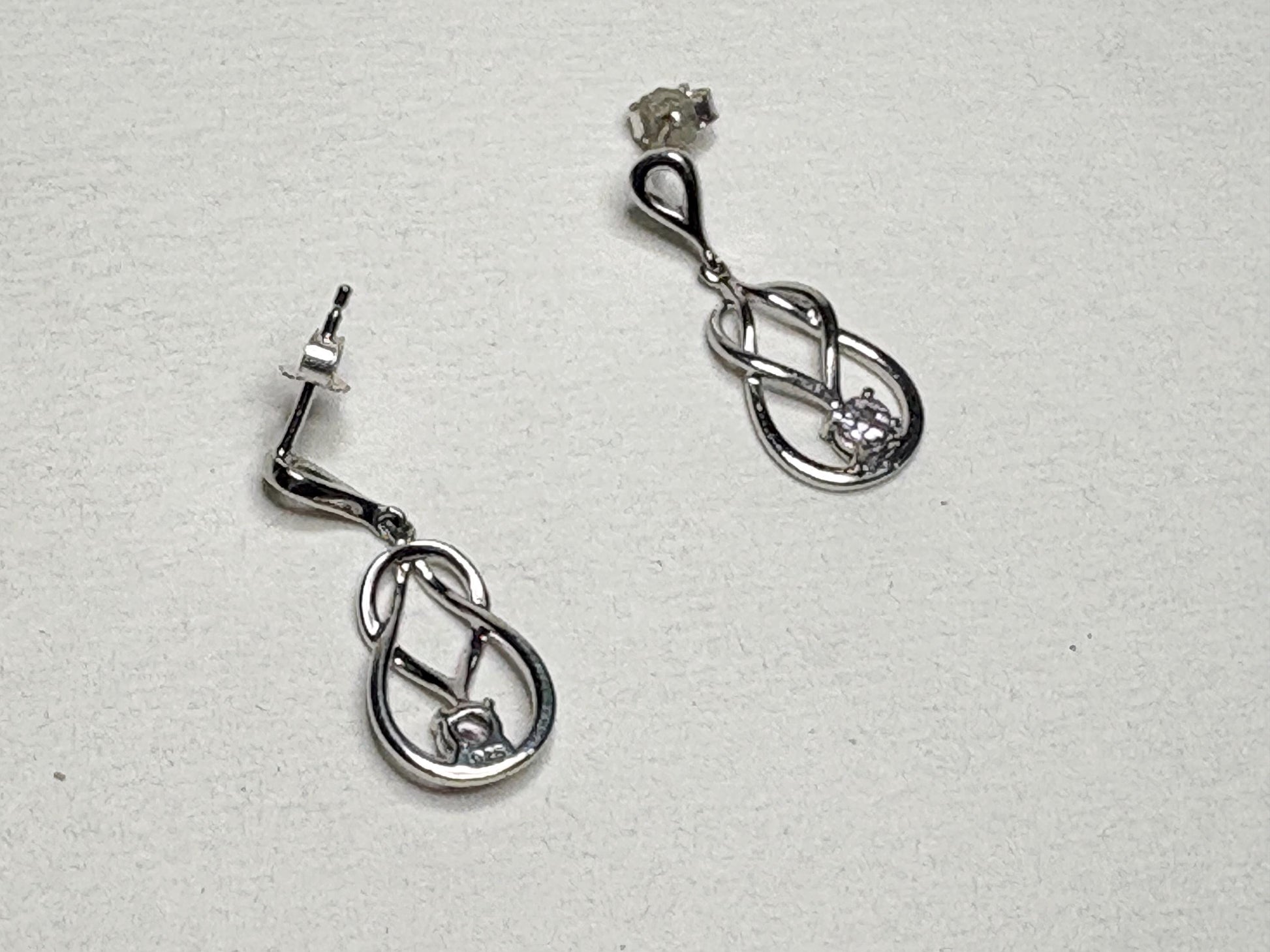 Knot Style Dangle Drop Earrings with Natural Pink Topaz Sterling Silver - NewLifeJewelryVault