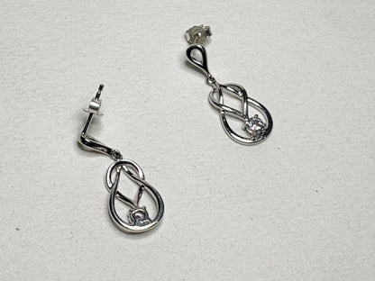Knot Style Dangle Drop Earrings with Natural Pink Topaz Sterling Silver - NewLifeJewelryVault