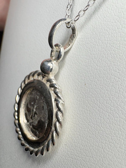 Panda Coin Bullion 999 Fine Silver Rope Pendant Necklace in Sterling Silver 18" - NewLifeJewelryVault