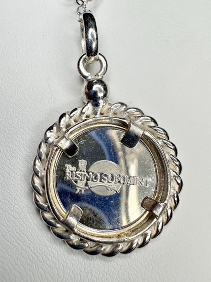 Panda Coin Bullion 999 Fine Silver Rope Pendant Necklace in Sterling Silver 18" - NewLifeJewelryVault