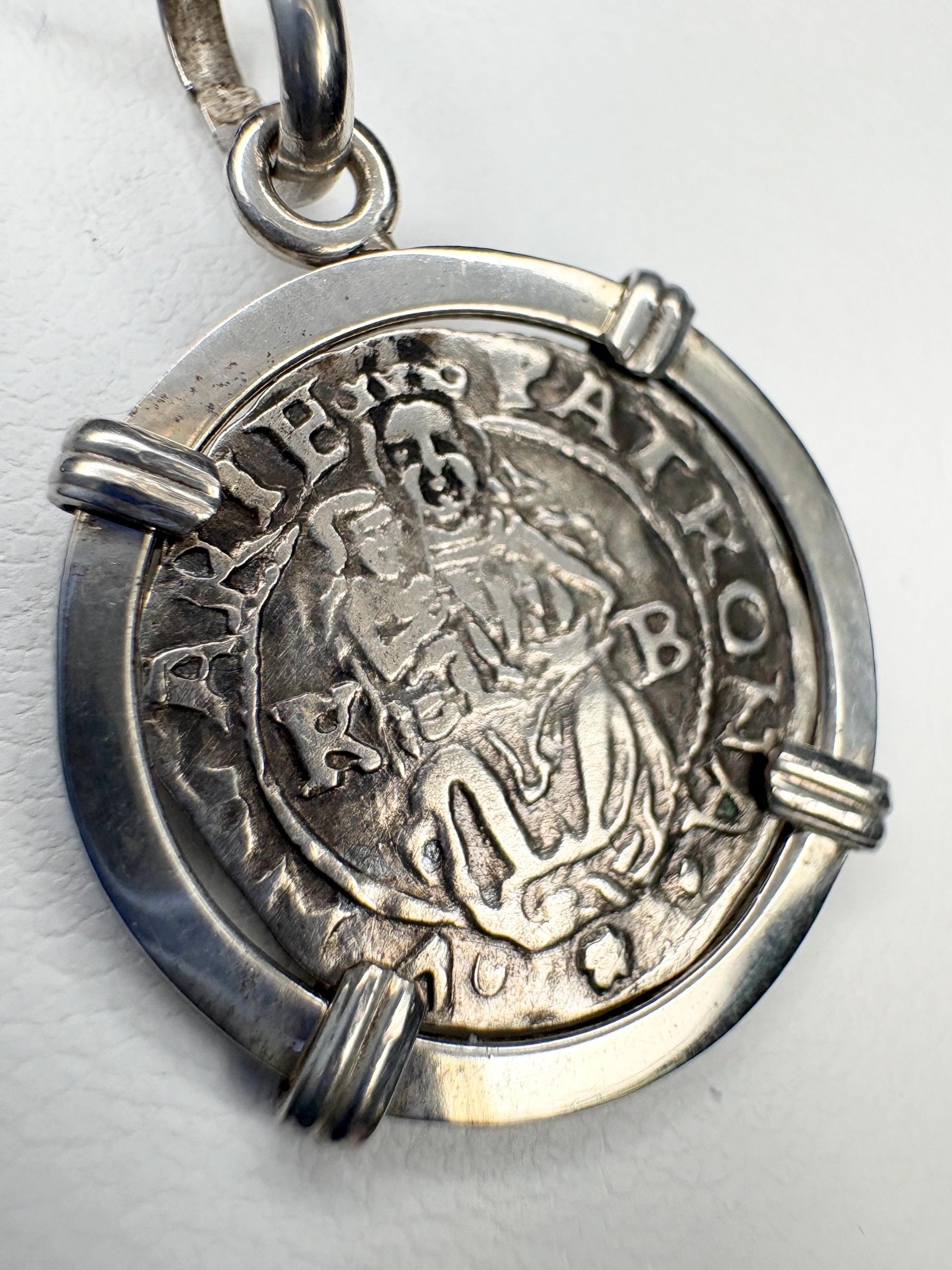 Hungarian Silver Denar Coin 1563 of Mary and Jesus Pendant Necklace with COA in Sterling Silver 20" - NewLifeJewelryVault