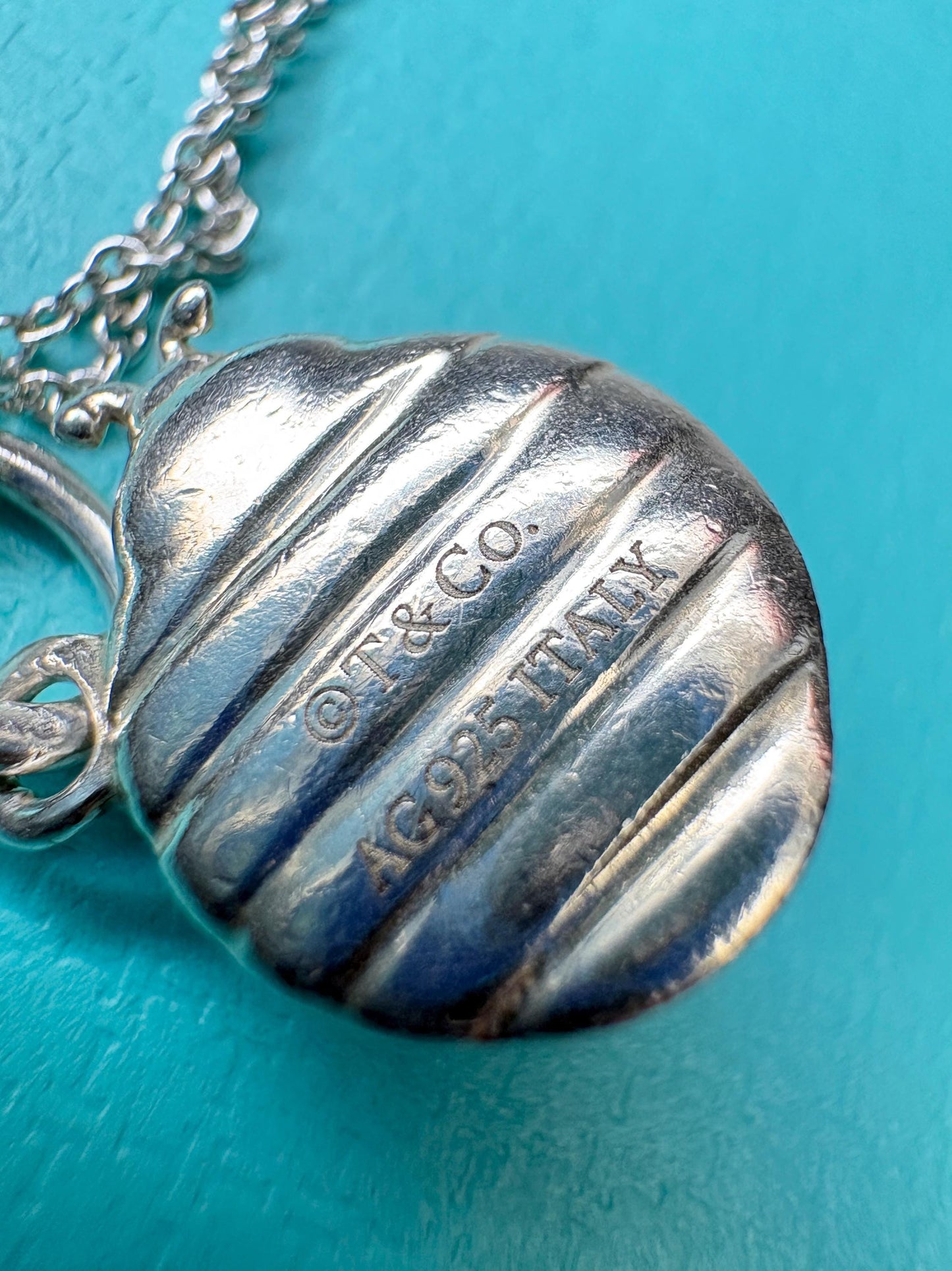 Tiffany & Co Blue Enameled Ladybug Charm Pendant Necklace Sterling Silver 19" with Box - NewLifeJewelryVault