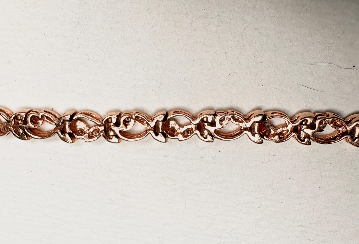 Shane Co Floral Vine Diamond Tennis Bracelet in Solid 14k Rose Gold 7.5" - NewLifeJewelryVault