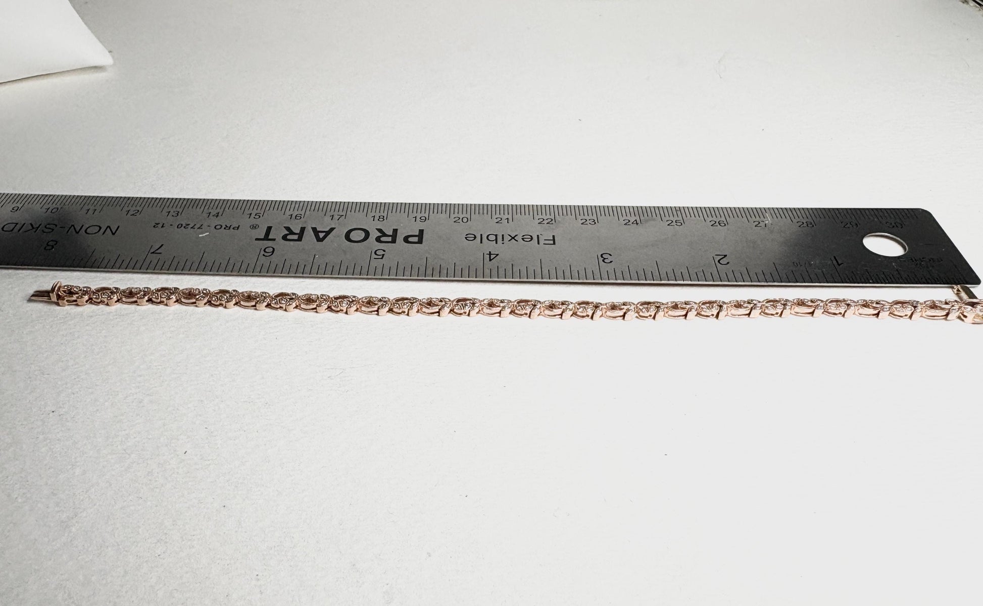 Shane Co Floral Vine Diamond Tennis Bracelet in Solid 14k Rose Gold 7.5" - NewLifeJewelryVault