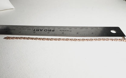 Shane Co Floral Vine Diamond Tennis Bracelet in Solid 14k Rose Gold 7.5" - NewLifeJewelryVault