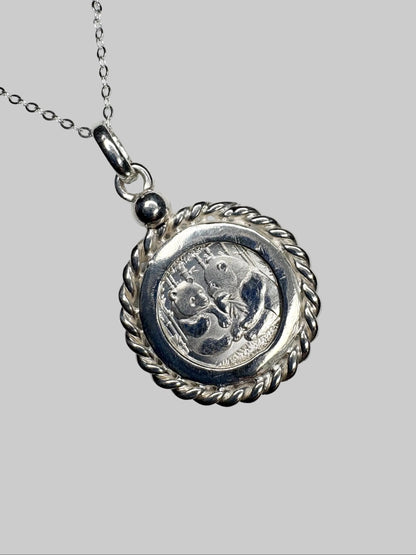 Panda Coin Bullion 999 Fine Silver Rope Pendant Necklace in Sterling Silver 18" - NewLifeJewelryVault
