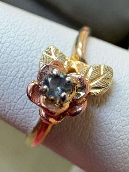 Black Hills Gold Color Change Garnet Rose ring solid 10k gold size 6.5 - NewLifeJewelryVault