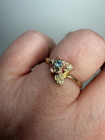 Black Hills Gold Color Change Garnet Rose ring solid 10k gold size 6.5 - NewLifeJewelryVault