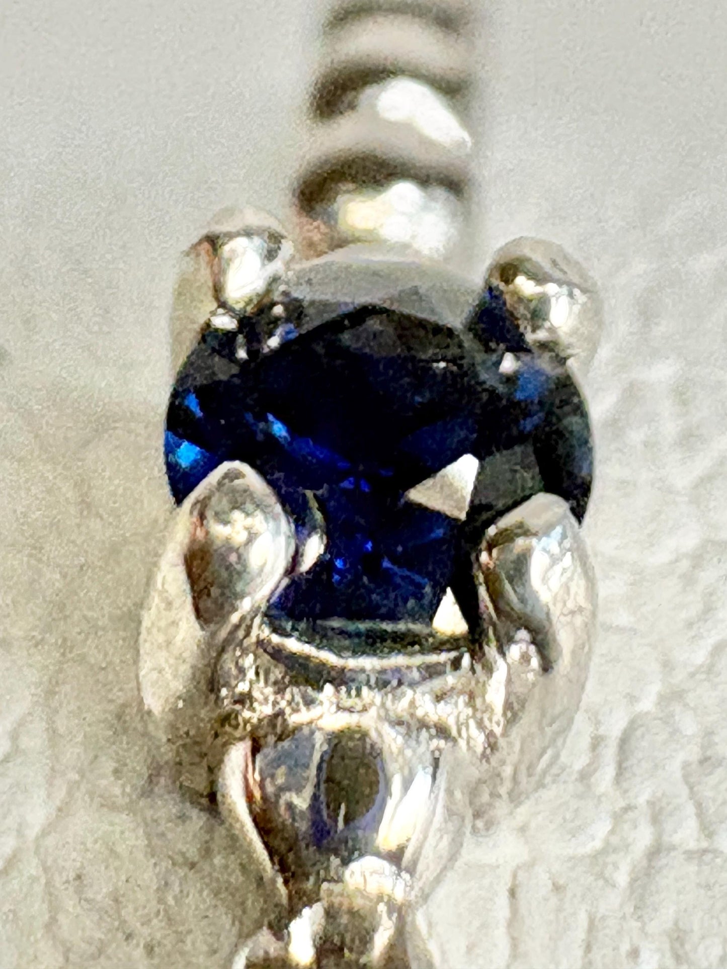Natural Blue Sapphire Beaded Band Ring Sterling Silver size 9 - NewLifeJewelryVault