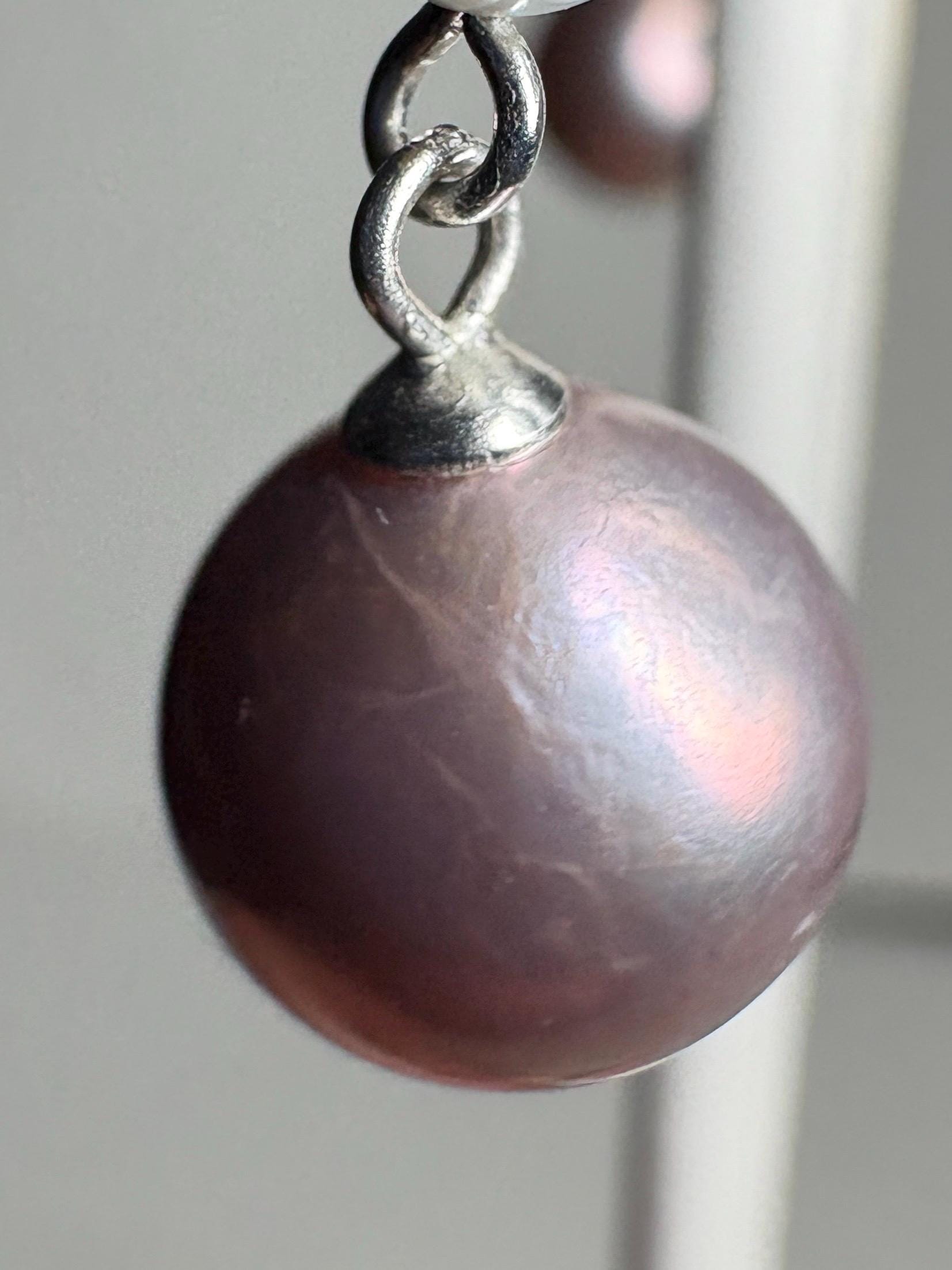 Purple Edison Cultured Pearls with Amethyst and White Pearl Dangle Drop Earrings Sterling Silver - NewLifeJewelryVault