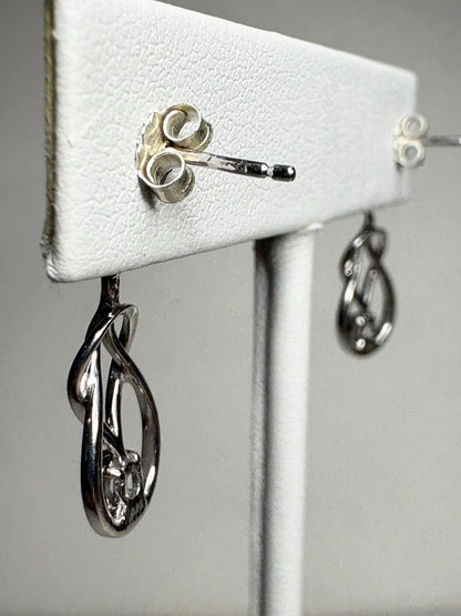 Knot Style Dangle Drop Earrings with Natural Pink Topaz Sterling Silver - NewLifeJewelryVault