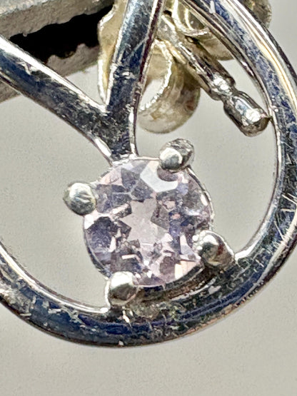 Knot Style Dangle Drop Earrings with Natural Pink Topaz Sterling Silver - NewLifeJewelryVault