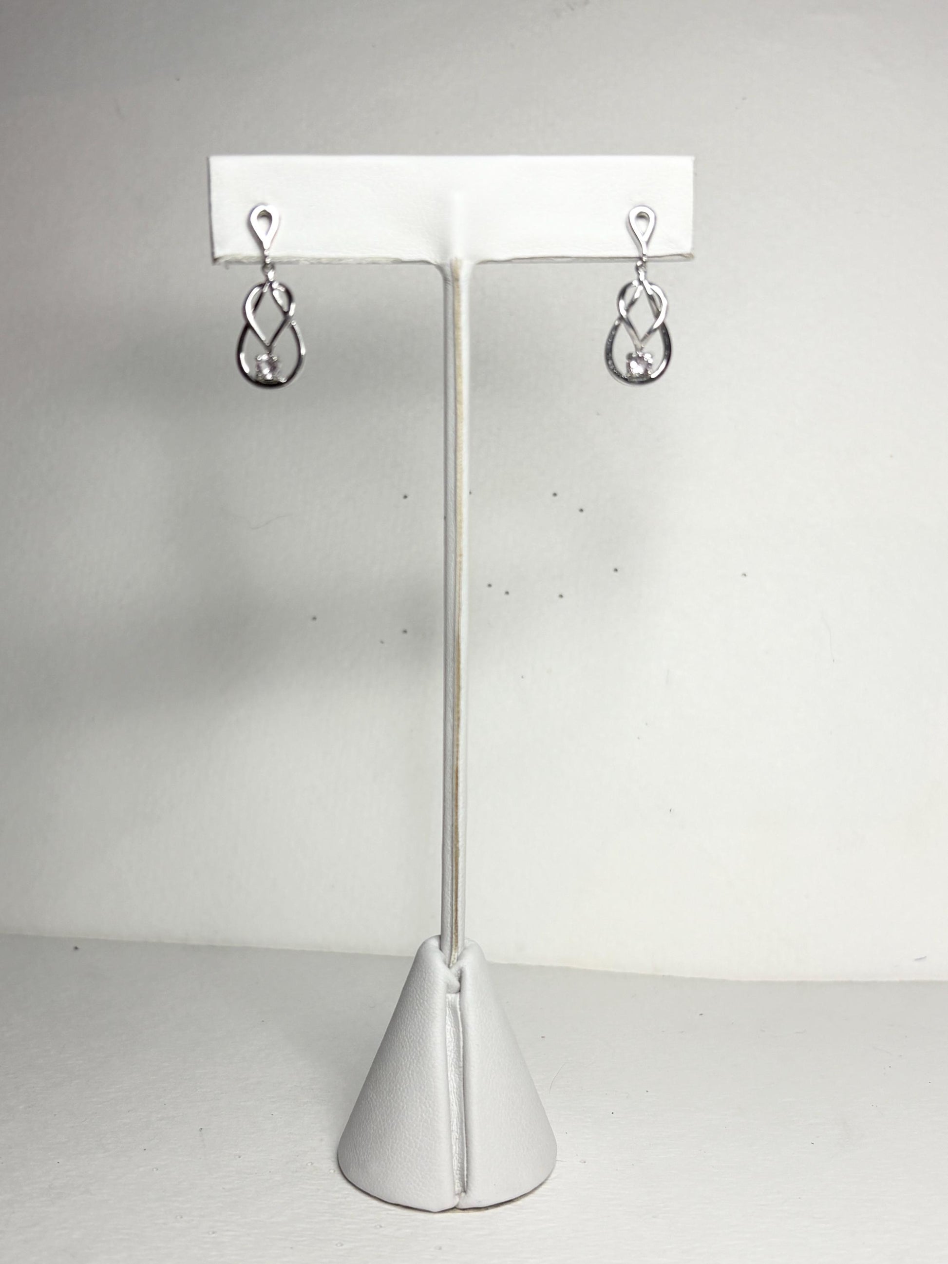 Knot Style Dangle Drop Earrings with Natural Pink Topaz Sterling Silver - NewLifeJewelryVault
