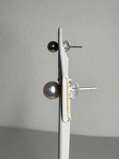 Akoya Cultured Pearl Stud Earrings in Sterling Silver 5.2mm - NewLifeJewelryVault