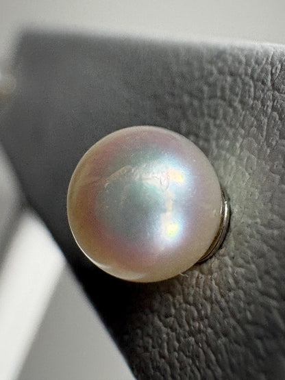 Akoya Cultured Pearl Stud Earrings in Sterling Silver 5.2mm - NewLifeJewelryVault