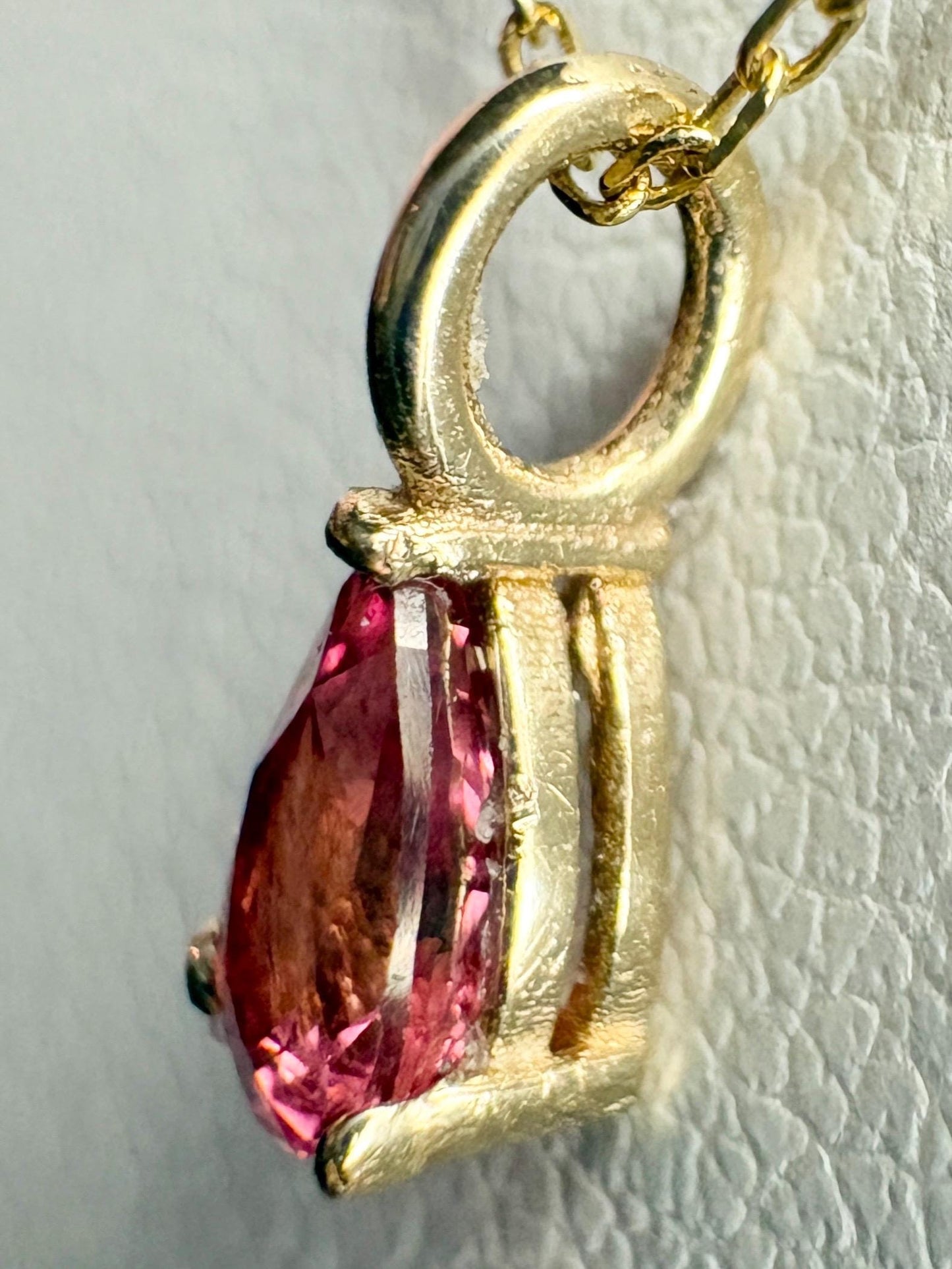 Natural Sri Lankan Padparadcha Sapphire Dainty Necklace Adjustable 16-18" - NewLifeJewelryVault