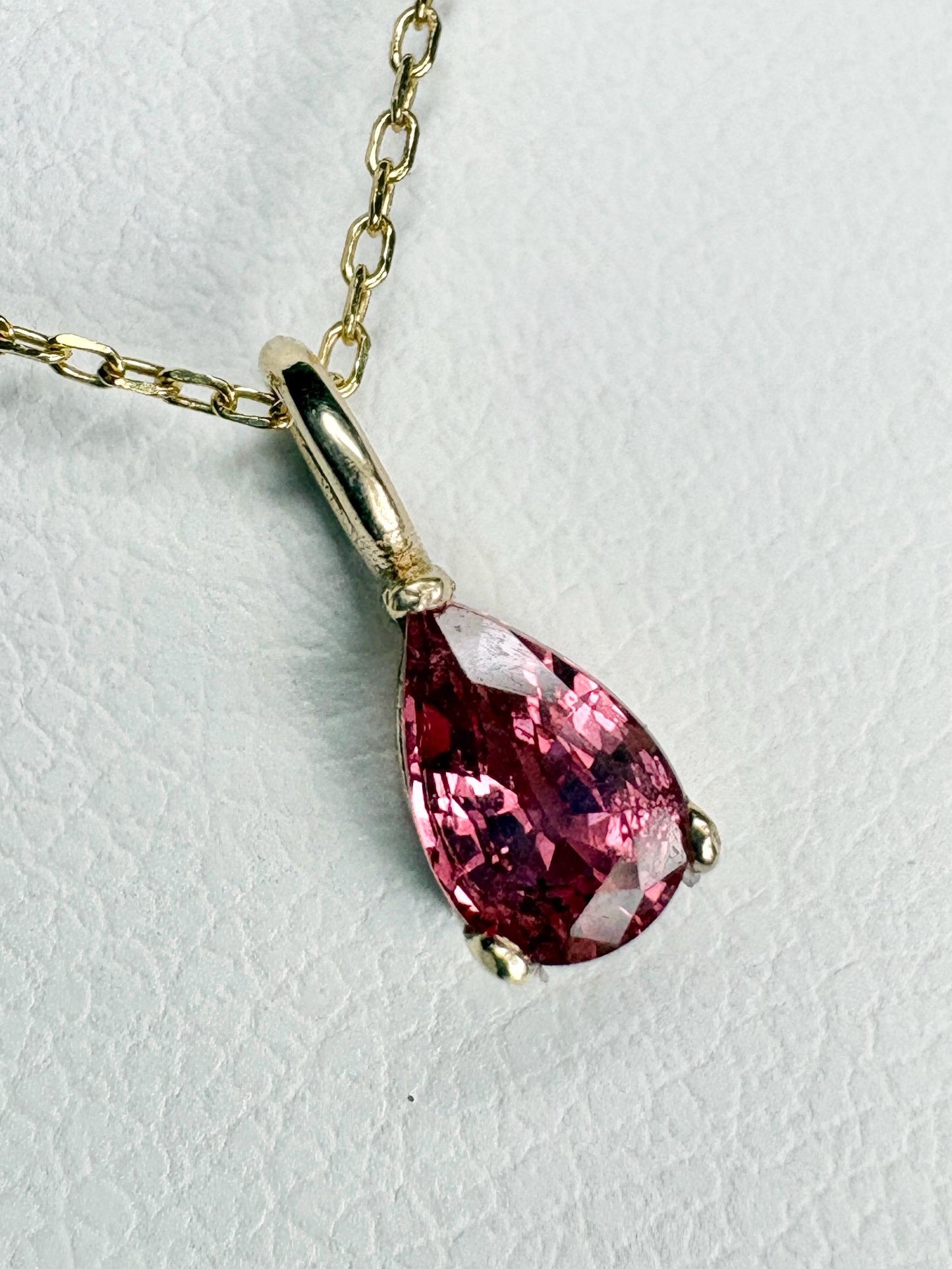 Natural Sri Lankan Padparadcha Sapphire Dainty Necklace Adjustable 16-18" - NewLifeJewelryVault