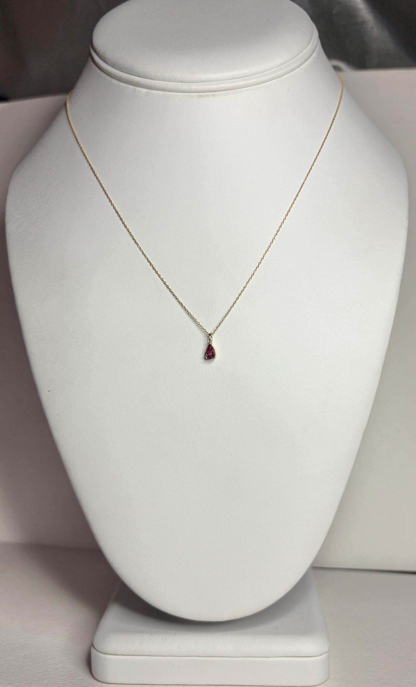 Natural Sri Lankan Padparadcha Sapphire Dainty Necklace Adjustable 16-18" - NewLifeJewelryVault