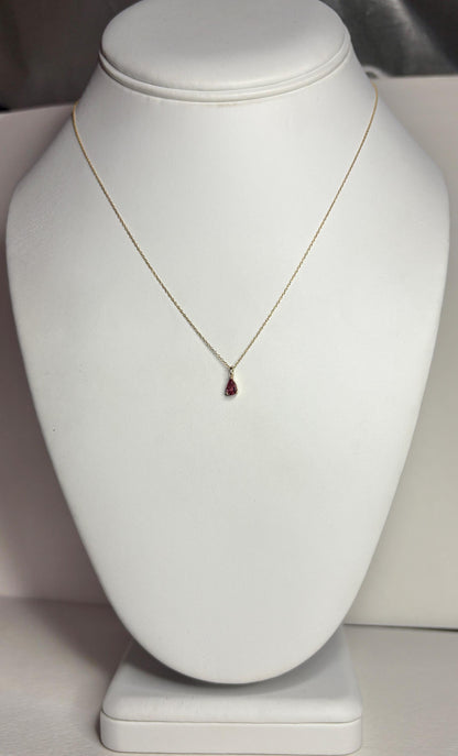 Natural Sri Lankan Padparadcha Sapphire Dainty Necklace Adjustable 16-18" - NewLifeJewelryVault