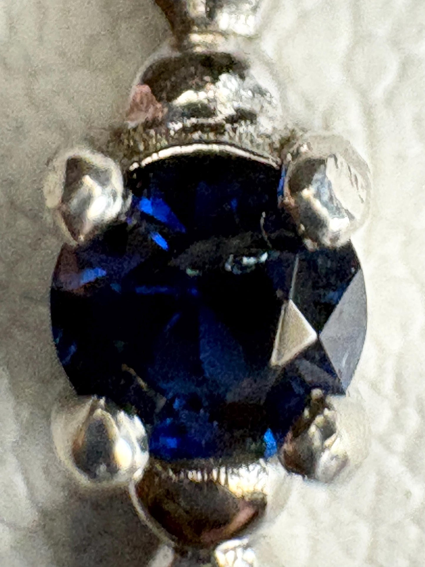 Natural Blue Sapphire Beaded Band Ring Sterling Silver size 9 - NewLifeJewelryVault