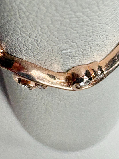 Diamond Bezel Set Swirl Band Ring Solid 14k Rose Gold size 7 - NewLifeJewelryVault