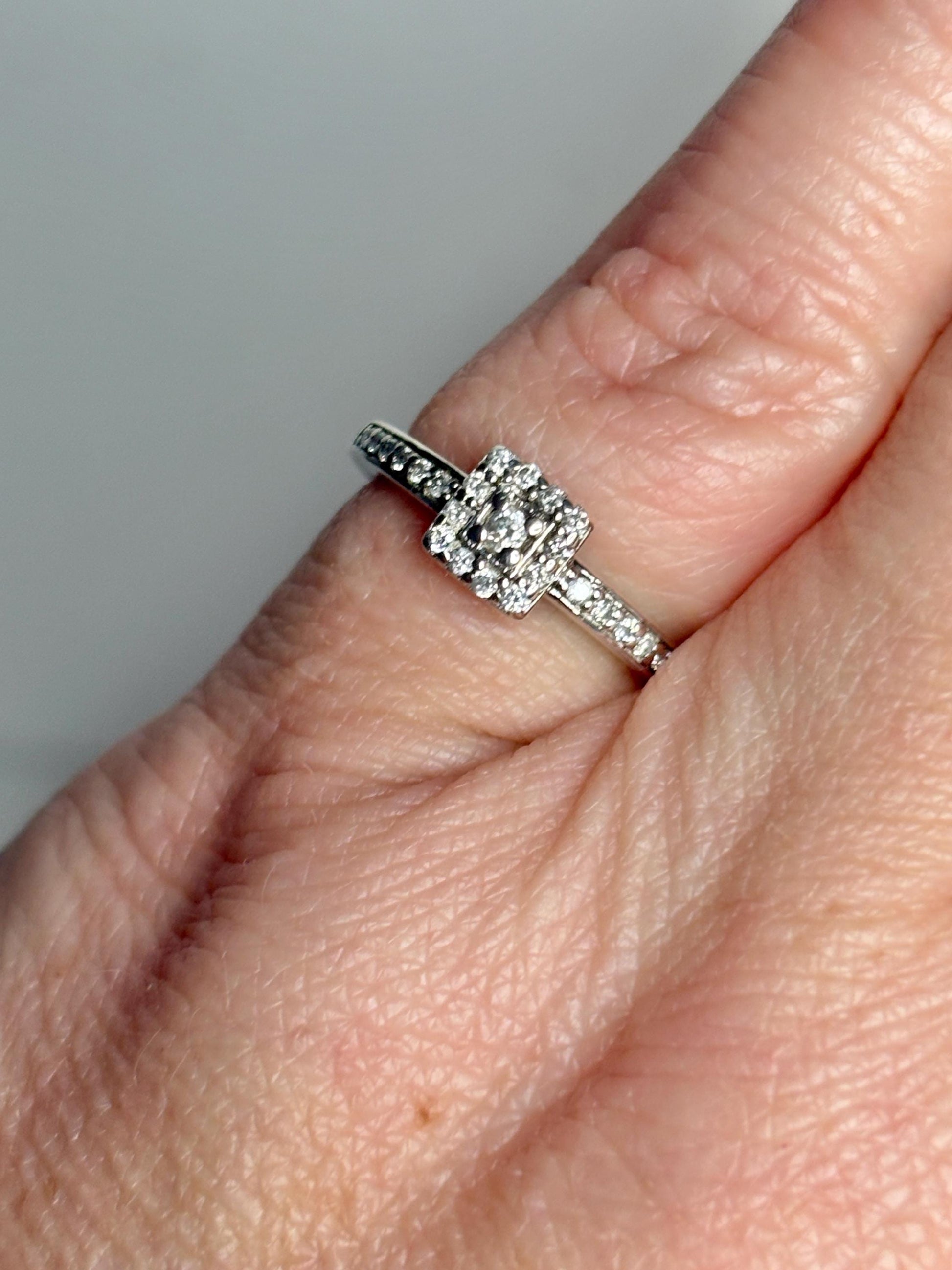 Natural Diamond Bridal SET in Sterling Silver .44ctw size 4.75 - NewLifeJewelryVault
