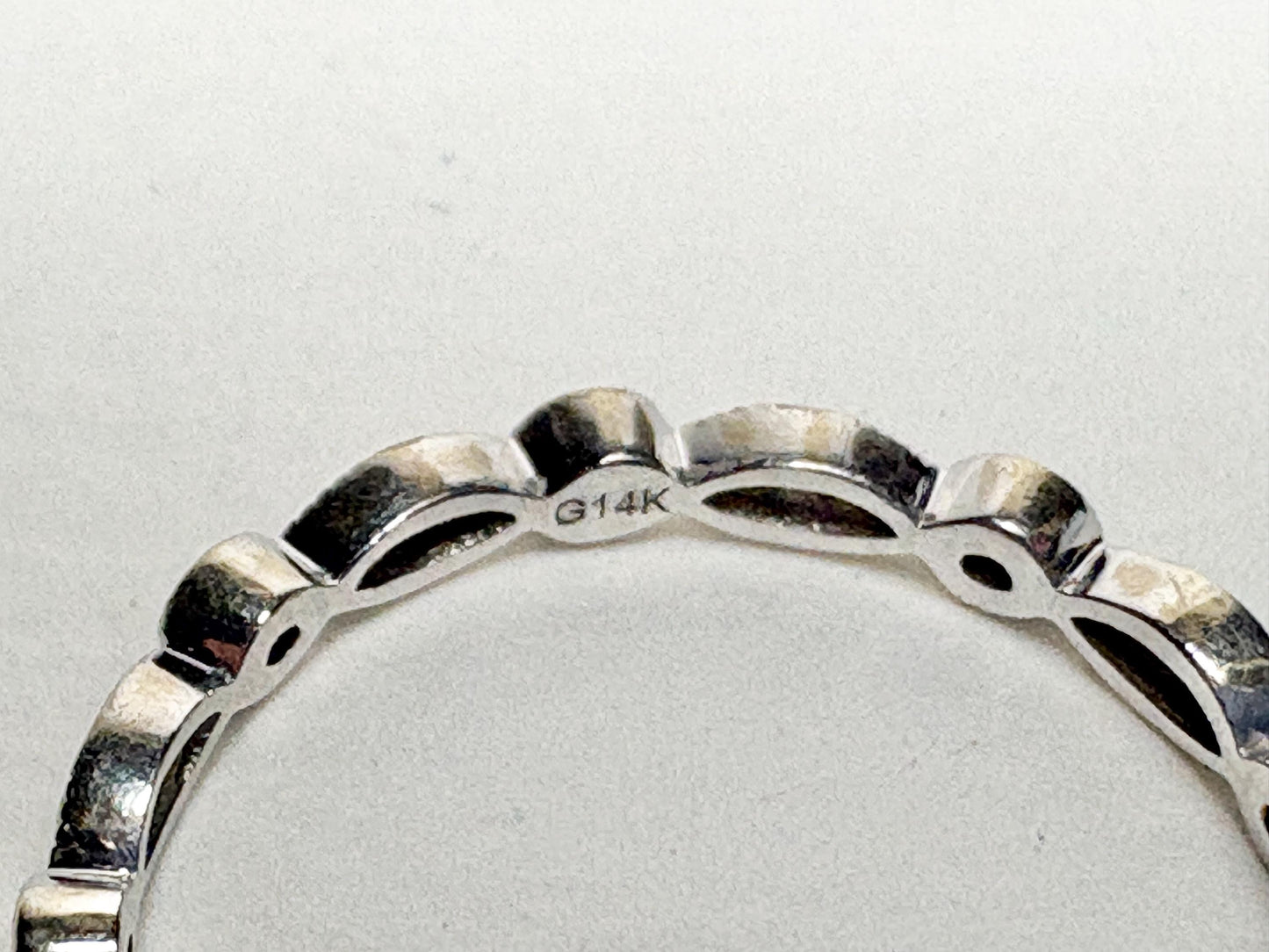 Natural Diamond Milgrain Full Eternity Band Ring Solid 14k White Gold size 6 - NewLifeJewelryVault
