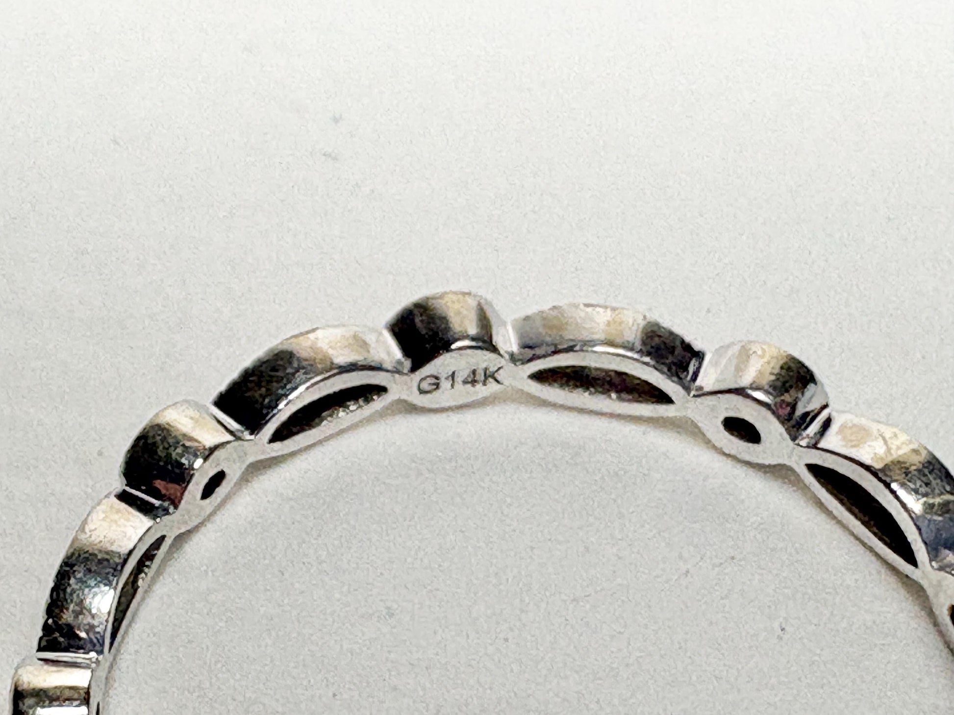 Natural Diamond Milgrain Full Eternity Band Ring Solid 14k White Gold size 6 - NewLifeJewelryVault