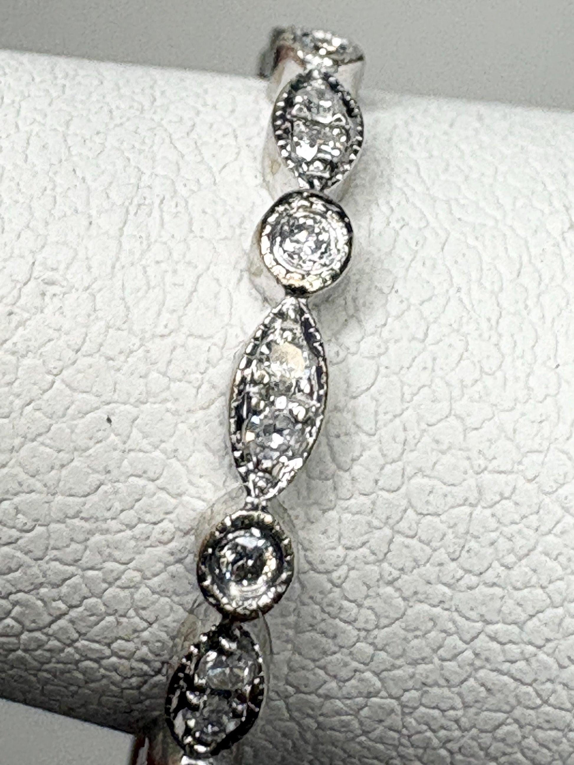 Natural Diamond Milgrain Full Eternity Band Ring Solid 14k White Gold size 6 - NewLifeJewelryVault